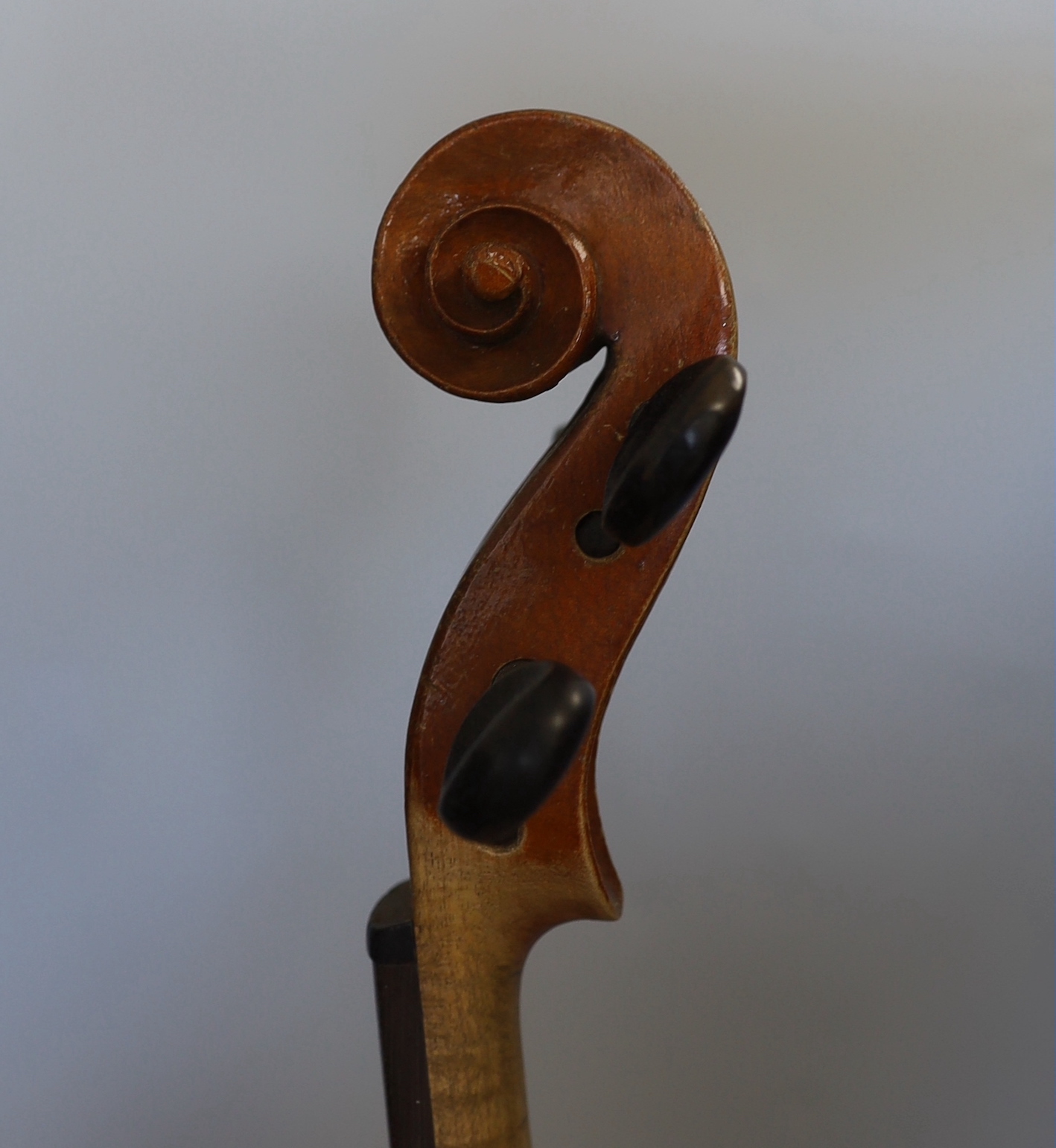 A full sized German violin and case, violin 60cm long